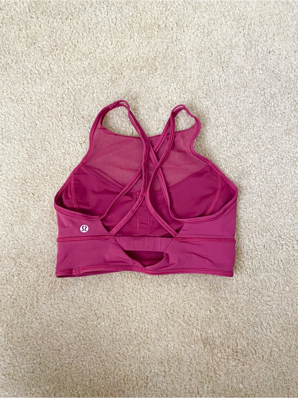 Lululemon Wake & Train Longline Sports Bra in Star Ruby